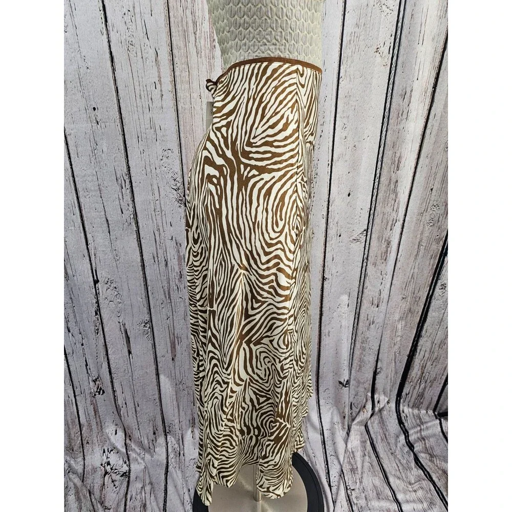 Samsøe Women's L Alsop Skirt Zebra Print Midi A-Line Copenhagen Designer EUC - Picture 5 of 14